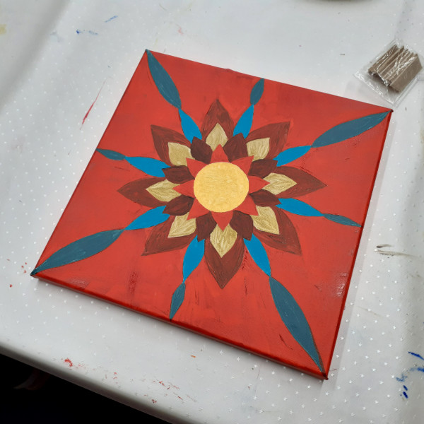kiko kreativagentur - Mandala-Blume auf Leinwand