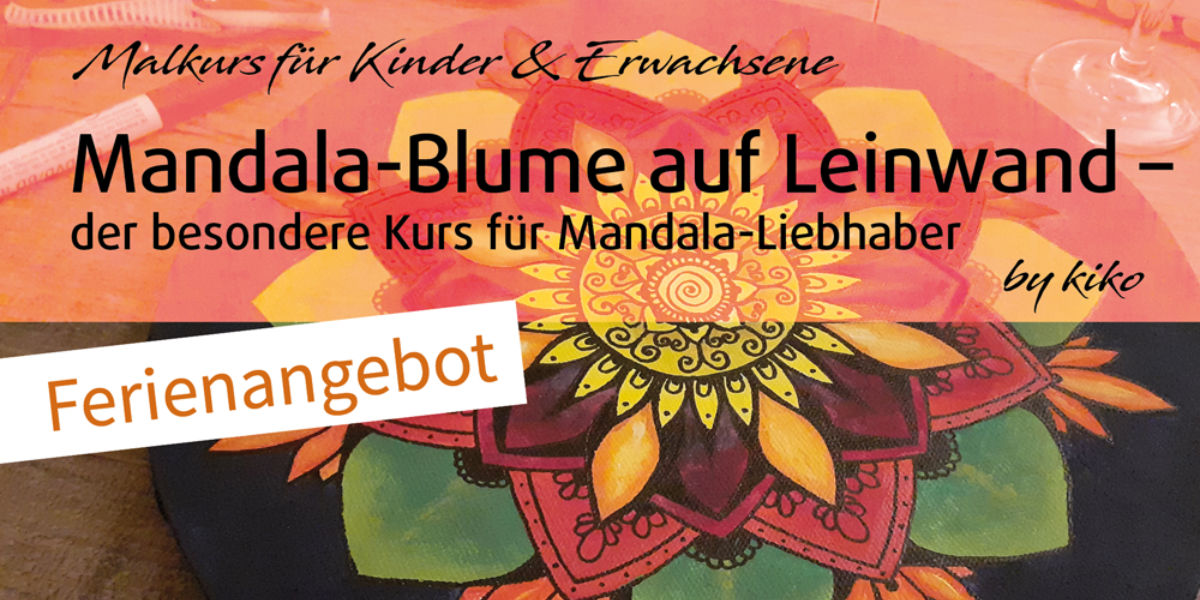 kiko kreativagentur - Mandala-Blume auf Leinwand